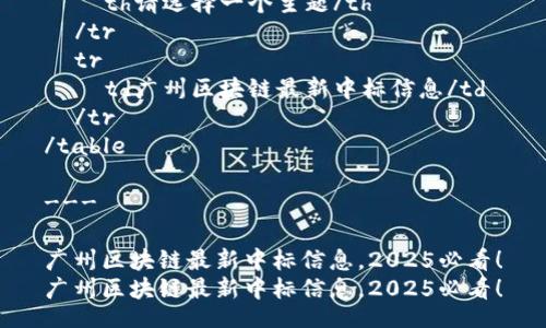 table
  tr
    th请选择一个主题/th
  /tr
  tr
    td广州区块链最新中标信息/td
  /tr
/table

---

广州区块链最新中标信息，2025必看！
广州区块链最新中标信息，2025必看！